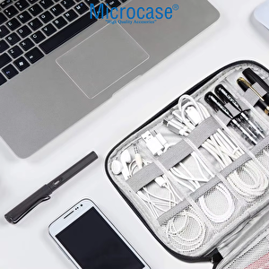 Microcase 10 Gözlü Seyahat Kablo Ve Aksesuar Düzenleyici Organizer Çanta - Al5101