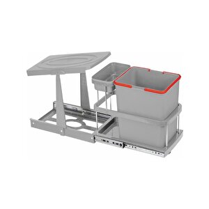 Pyramith P9154 16+1 Lt. Gri Teleskopik Raylı Çöp Kovası