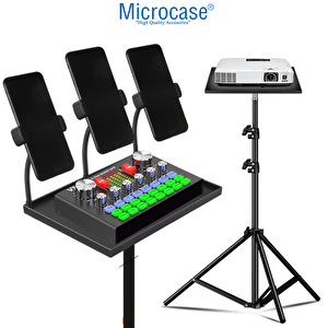 Microcase Sunum Projeksiyon Cihazı Notebook Vb Için Çok Amaçlı Ayaklı Sehpa Stand + 2.1 Mt Tripod - Al5095