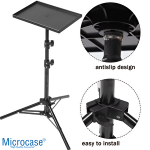 Microcase Sunum Projeksiyon Cihazı Notebook Vb Için Çok Amaçlı Ayaklı Sehpa Stand + 2.1 Mt Tripod - Al5097