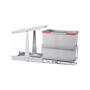 Pyramith P9156 24 Lt. Gri Teleskopik Raylı Çöp Kovası