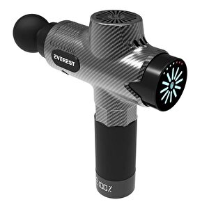 Ev-mt52 Karbon Fiber/siyah 24v 2500 Mah Fırçasız Motor 3960 Rpm Hız 10 Başlıklı Kablosuz Sporcu Masaj Tabancası