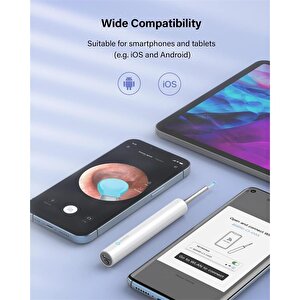 Bebird T5 3mp Kamera 3.5mm Lens Şarjli Wifi Görüntülü Kulak Temi̇zleyi̇ci̇ Beyaz Renk