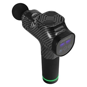 Ev-mt51 12v Dijital Karbon Fiber/siyah 2500 Mah Kablosuz Profesyonel Sporcu 30 Kademeli Hız 7 Başlıklı Masaj Tab