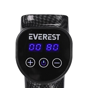 Everest Ev-mt51 12v Dijital Karbon Fiber/siyah 2500 Mah Kablosuz Profesyonel Sporcu 30 Kademeli Hız 7 Başlıklı Masaj Tab