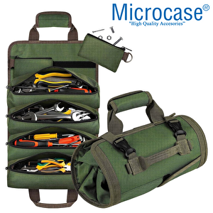 Microcase Çok Bölmeli Karavan, Alet Çantası, Hizmet Tipi Rulo Takım Çantası Katlanabilir Rulo Çanta - Al5114