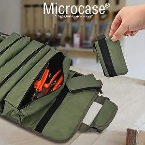 Microcase Çok Bölmeli Karavan, Alet Çantası, Hizmet Tipi Rulo Takım Çantası Katlanabilir Rulo Çanta - Al5114