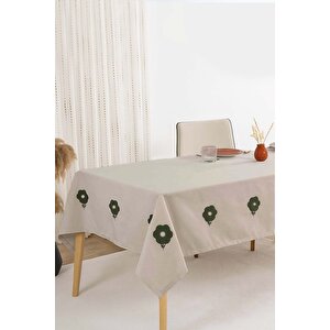 Florita Cappuccino Punch İşlemeli Dertsiz Leke Tutmaz Masa Örtüsü 160x220 Cm