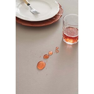 Florita Cappuccino Punch İşlemeli Dertsiz Leke Tutmaz Masa Örtüsü 160x220 Cm