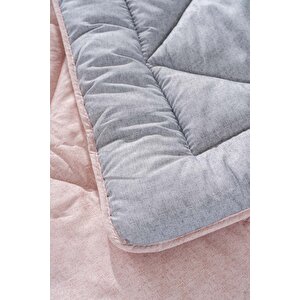 Pudra-gri Modie Çift Kişilik Çift Taraflı Lüx Yorgan 195x215 Cm