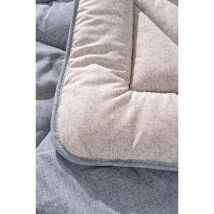 Bej-gri Modie Çift Kişilik Çift Taraflı Lüx Yorgan 195x215 Cm