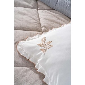Bej-gri Modie Çift Kişilik Çift Taraflı Lüx Yorgan 195x215 Cm