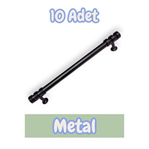 Nesli Alüminyum Metal Lüks Modern Mobilya Çekmece Mutfak Dolabı Kulpu Siyah (10 Adet) 192 mm