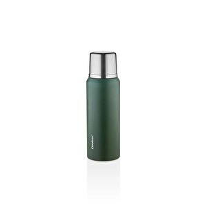 1 Litre Çift Katlı Çelik Termos-24 Saat Sıcak, 48 Saat Soğuk,(kamp, Piknik, Ofis, Seyahat), Yeşil Yeşil
