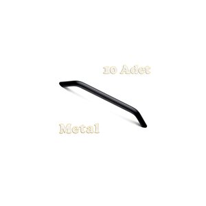 Eko Kumru Alüminyum Metal Lüks Modern Mobilya Çekmece Mutfak Dolabı Kulpu Siyah (10 Adet) 160 mm