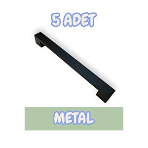 Safran Kalın Alüminyum Metal Lüks Modern Mobilya Çekmece Mutfak Dolabı Kulpu Siyah (5 Adet) 128 mm