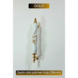 Polimer Zeytindalı Kulp Lüks Modern Mobilya Çekmece Vestiyer Mutfak Dolabı Kulpu 128mm 128 mm