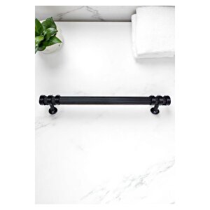 Çizgili Nesli Alüminyum Metal Lüks Modern Mobilya Çekmece Mutfak Dolabı Kulpu Siyah 192 mm