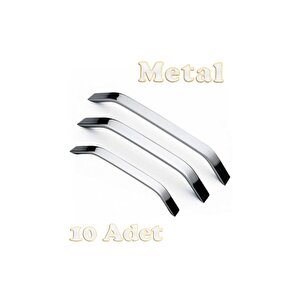 Eko Şahin Alüminyum Metal Lüks Modern Mobilya Çekmece Mutfak Dolabı Kulpu Krom (10 Adet) 128 mm