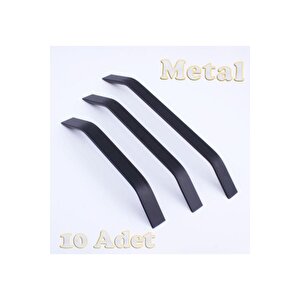 Şahin Alüminyum Metal Lüks Modern Mobilya Çekmece Mutfak Dolabı Kulpu Siyah (10 Adet) 224 mm