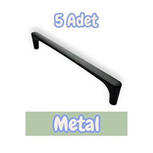 Saray Ağır Alüminyum Metal Lüks Modern Mobilya Çekmece Mutfak Dolabı Kulpu Siyah 160mm (5 Adet) 160 mm