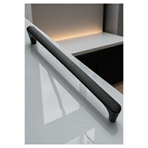 Saray Ağır Alüminyum Metal Lüks Modern Mobilya Çekmece Mutfak Dolabı Kulpu Siyah 160mm (5 Adet) 160 mm