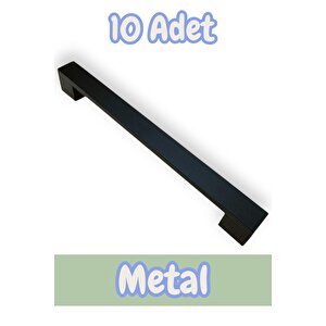 Safran Kalın Alüminyum Metal Lüks Modern Mobilya Çekmece Mutfak Dolabı Kulpu Siyah (10 Adet) 128 mm