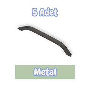 İdil Alüminyum Metal Lüks Modern Mobilya Çekmece Mutfak Dolabı Kulpu Siyah (5 Adet) 160 mm