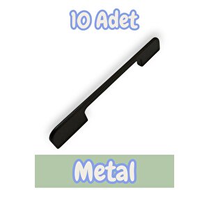 Tiran Alüminyum Metal Lüks Modern Mobilya Çekmece Mutfak Dolabı Kulpu Siyah 160mm (10 Adet) 160 mm