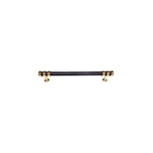 Nesli Alüminyum Metal Lüks Modern Mobilya Çekmece Mutfak Dolabı Kulpu Siyah-altın 128 mm