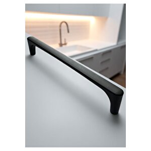 Saray Ağır Alüminyum Metal Lüks Modern Mobilya Çekmece Mutfak Dolabı Kulpu Siyah 160mm (10 Adet) 160 mm