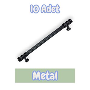 Çizgili Nesli Alüminyum Metal Lüks Modern Mobilya Çekmece Mutfak Dolabı Kulpu Siyah (10 Adet) 96 mm