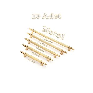 Tuana Rustik Alüminyum Metal Lüks Modern Mobilya Çekmece Mutfak Dolabı Kulpu Gold-gold (10 Adet) 128 mm