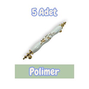 Polimer Zeytindalı Kulp Lüks Modern Mobilya Çekmece Vestiyer Mutfak Dolabı Kulpu 128mm (5 Adet) 128 mm