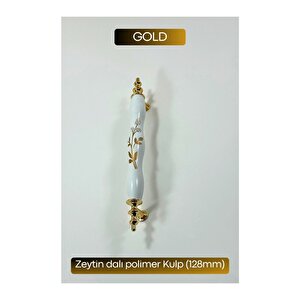 Polimer Zeytindalı Kulp Lüks Modern Mobilya Çekmece Vestiyer Mutfak Dolabı Kulpu 128mm (5 Adet) 128 mm