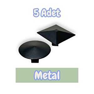 Yuvarlak Düğme Kulp Alüminyum Metal Lüks Modern Mobilya Çekmece Mutfak Dolabı Kulpu Siyah (5 Adet) Yuvarlak