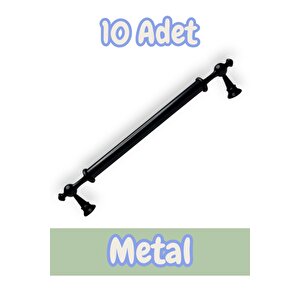 Ezgi Alüminyum Metal Lüks Modern Mobilya Çekmece Mutfak Dolabı Kulpu Siyah (10 Adet) 192 mm