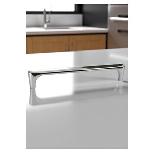 Saray Ağır Alüminyum Metal Lüks Modern Mobilya Çekmece Mutfak Dolabı Kulpu Krom 160mm (10 Adet) 160 mm