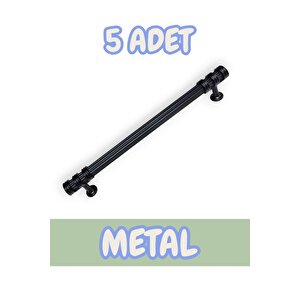Nesli Alüminyum Metal Lüks Modern Mobilya Çekmece Mutfak Dolabı Kulpu Siyah (5 Adet) 160 mm