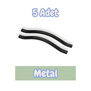 İdil Klas Alüminyum Metal Lüks Modern Mobilya Çekmece Mutfak Dolabı Kulpu Siyah 224mm (5 Adet) 224 mm