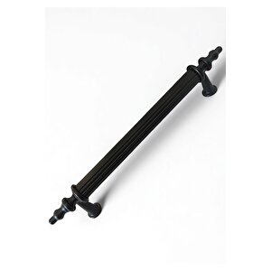 Tuana Rustik Alüminyum Metal Lüks Modern Mobilya Çekmece Mutfak Dolabı Kulpu Siyah (5 Adet) 192 mm