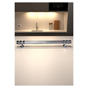 Çizgili Nesli Alüminyum Metal Lüks Modern Mobilya Çekmece Mutfak Dolabı Kulpu Krom 160 mm
