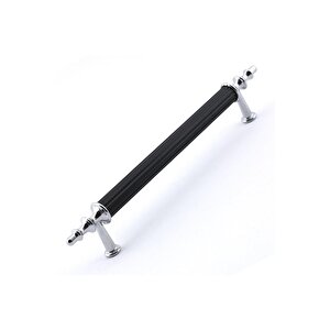 Tuana Rustik Alüminyum Metal Lüks Modern Mobilya Çekmece Mutfak Dolabı Kulpu Siyah-krom 224 mm