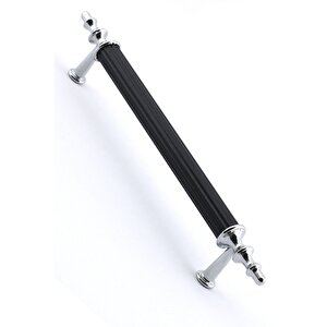 Tuana Rustik Alüminyum Metal Lüks Modern Mobilya Çekmece Mutfak Dolabı Kulpu Siyah-krom 224 mm