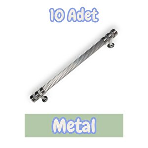 Çizgili Nesli Alüminyum Metal Lüks Modern Mobilya Çekmece Mutfak Dolabı Kulpu Krom (10 Adet) 128 mm