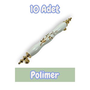 Polimer Zeytindalı Kulp Lüks Modern Mobilya Çekmece Vestiyer Mutfak Dolabı Kulpu 128mm (10 Adet) 128 mm