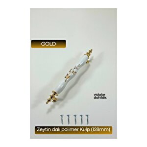 Polimer Zeytindalı Kulp Lüks Modern Mobilya Çekmece Vestiyer Mutfak Dolabı Kulpu 128mm (10 Adet) 128 mm