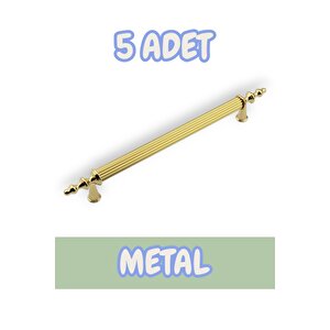Tuana Rustik Alüminyum Metal Lüks Modern Mobilya Çekmece Mutfak Dolabı Kulpu Altın (5 Adet) 160 mm