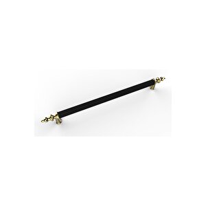 Tuana Rustik Alüminyum Metal Lüks Modern Mobilya Çekmece Mutfak Dolabı Kulpu Siyah-gold (10 Adet) 128 mm