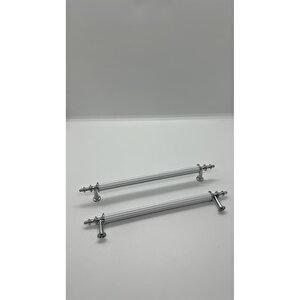 Tuana Rustik Alüminyum Metal Lüks Modern Mobilya Çekmece Mutfak Dolabı Kulpu Krom-krom (10 Adet) 224 mm